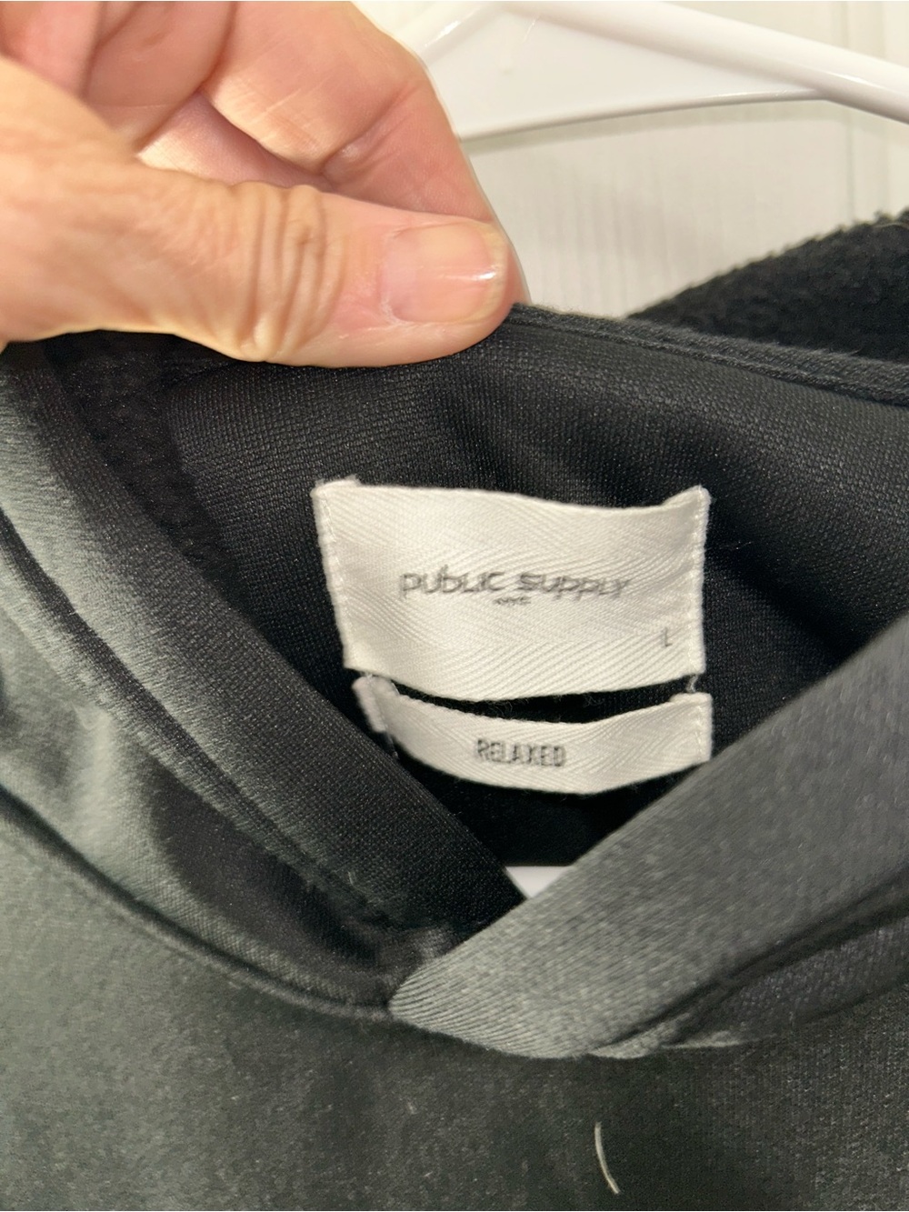 Men's Black Hoodie with New York Embossed Front - Picture 6 of 6